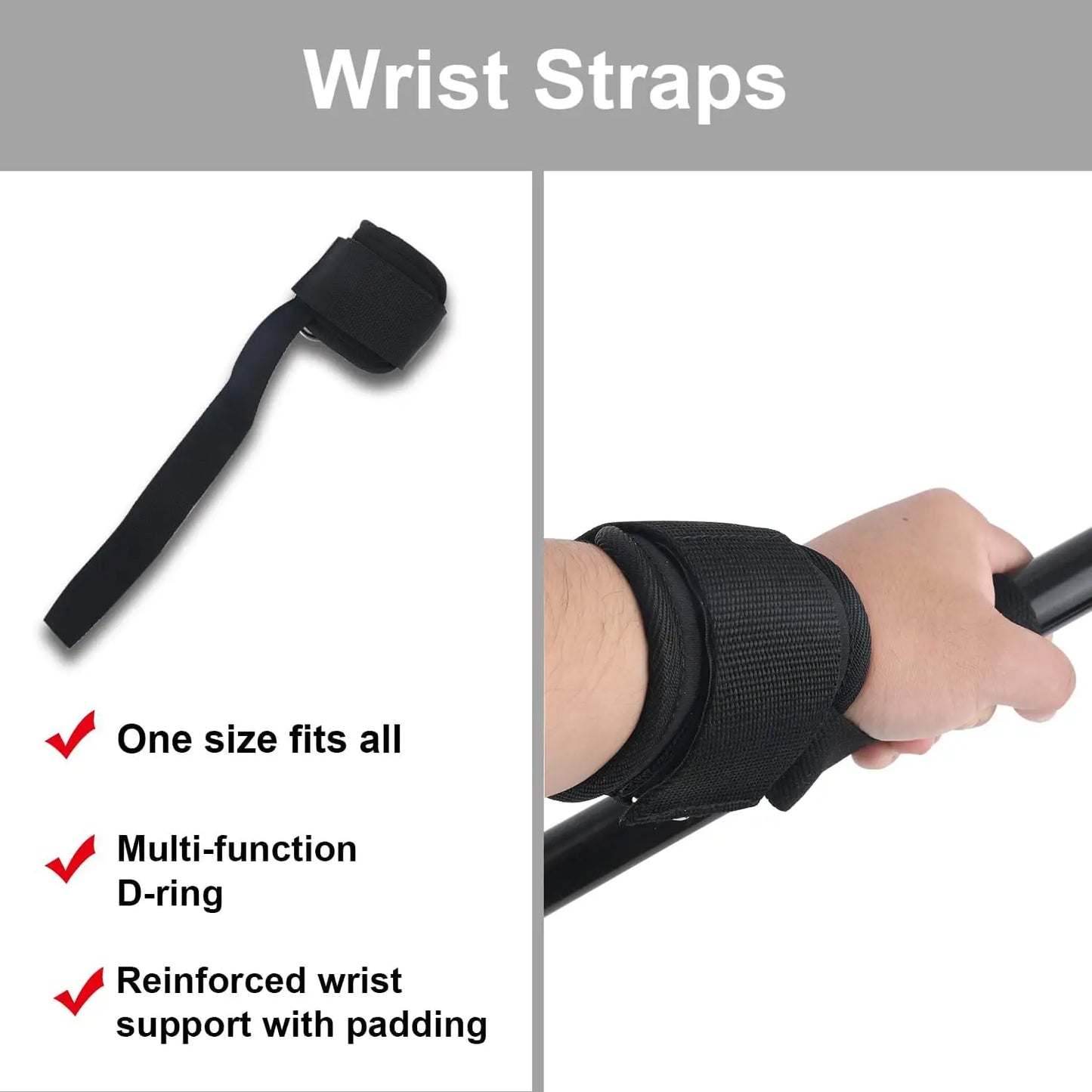 2pcs Wrist Straps for Weightlifting Weightlifting Straps with D Ring Weight Lifting Straps Deadlift Straps for Gym Straps